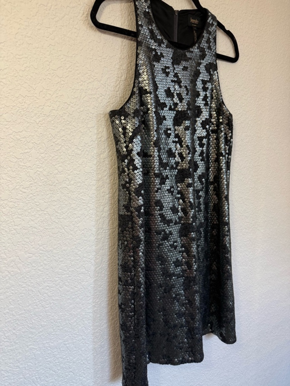 Laundry Shelli Segal Gunmetal Sequin Dress | Racerback | Glam | | Small - Picture 4 of 11